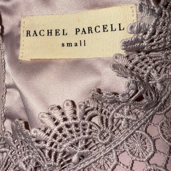 RACHAEL‎ PARCELL Genevieve Dusty Pink Lace Mock Neck Bell Sleeve Top NWOT Small - Picture 9 of 9